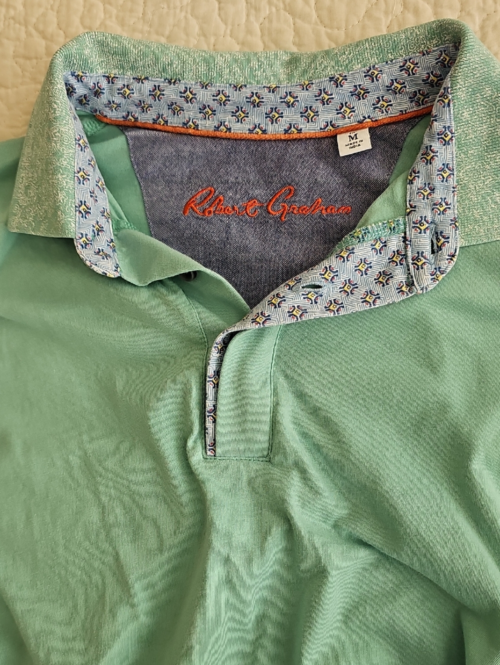 Robert Graham Men's Classic Fit Polo Shirt Medium - Picture 3 of 13
